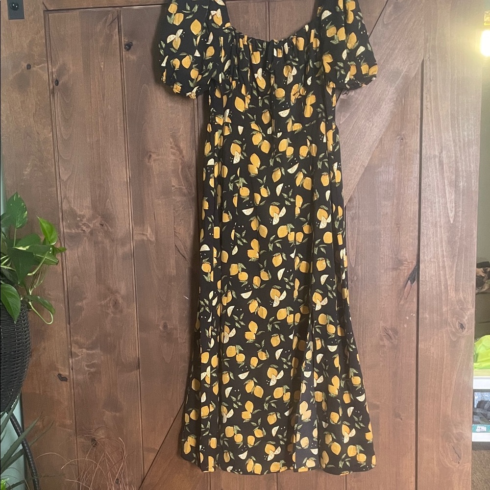 Cider Black and Yellow Long Sleeve Dress